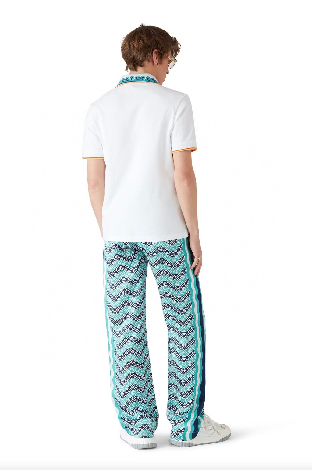 Casa B Exclusive MONOGRAM WAVE SILK PANTS