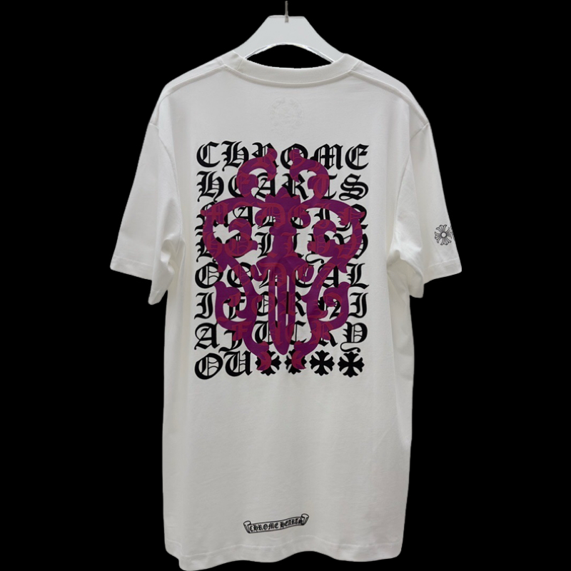 T shirt Chrome Logo Rose / White