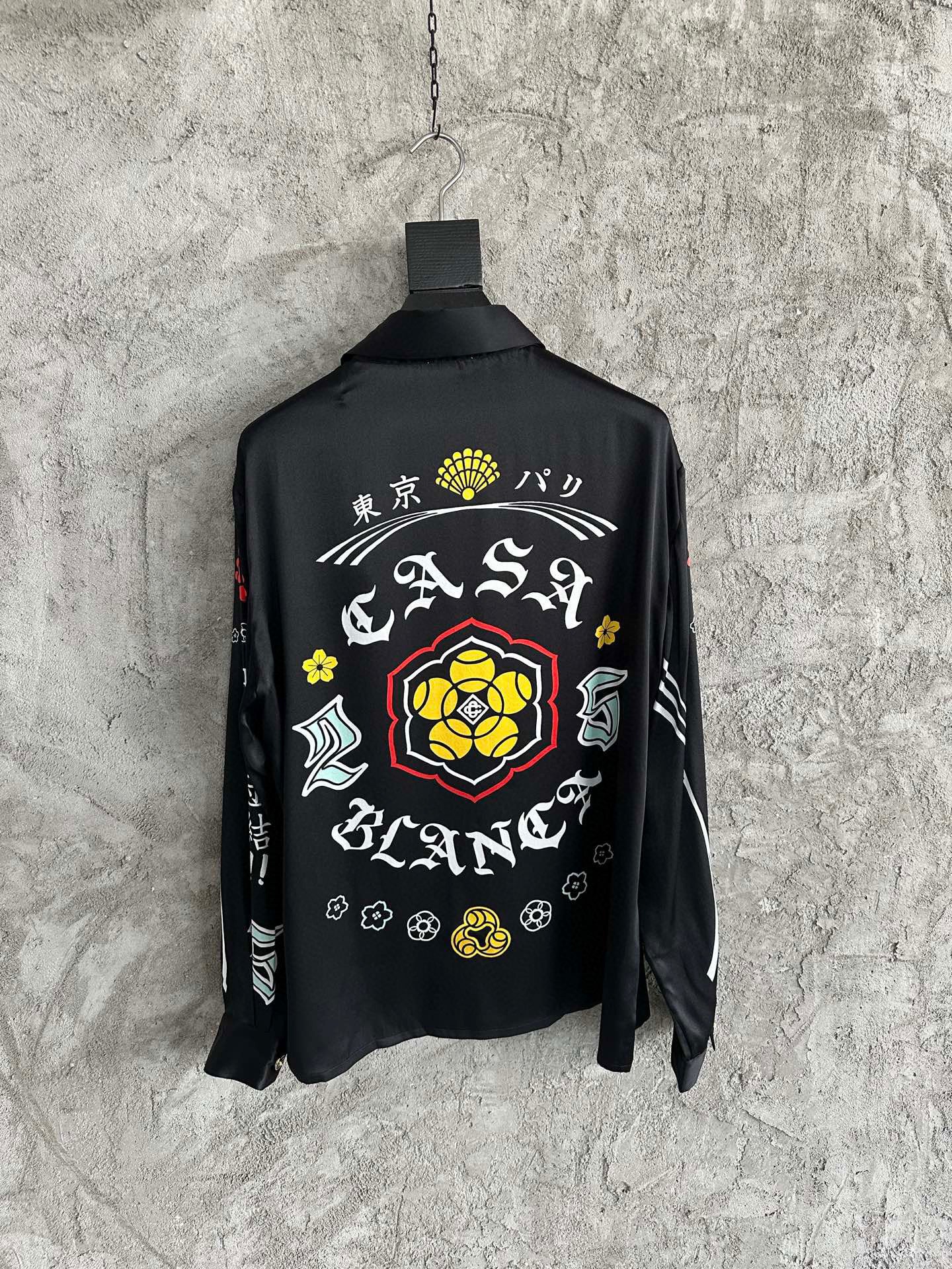 Casa B Chemise en soie Chinese Print