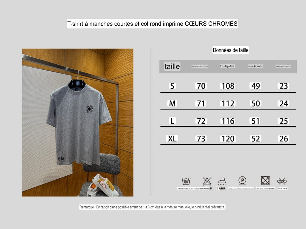 T shirt imprime chrome en col rond imprime