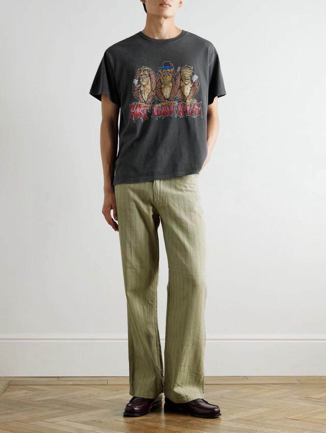 T shirt noir à gorilles GALLERY