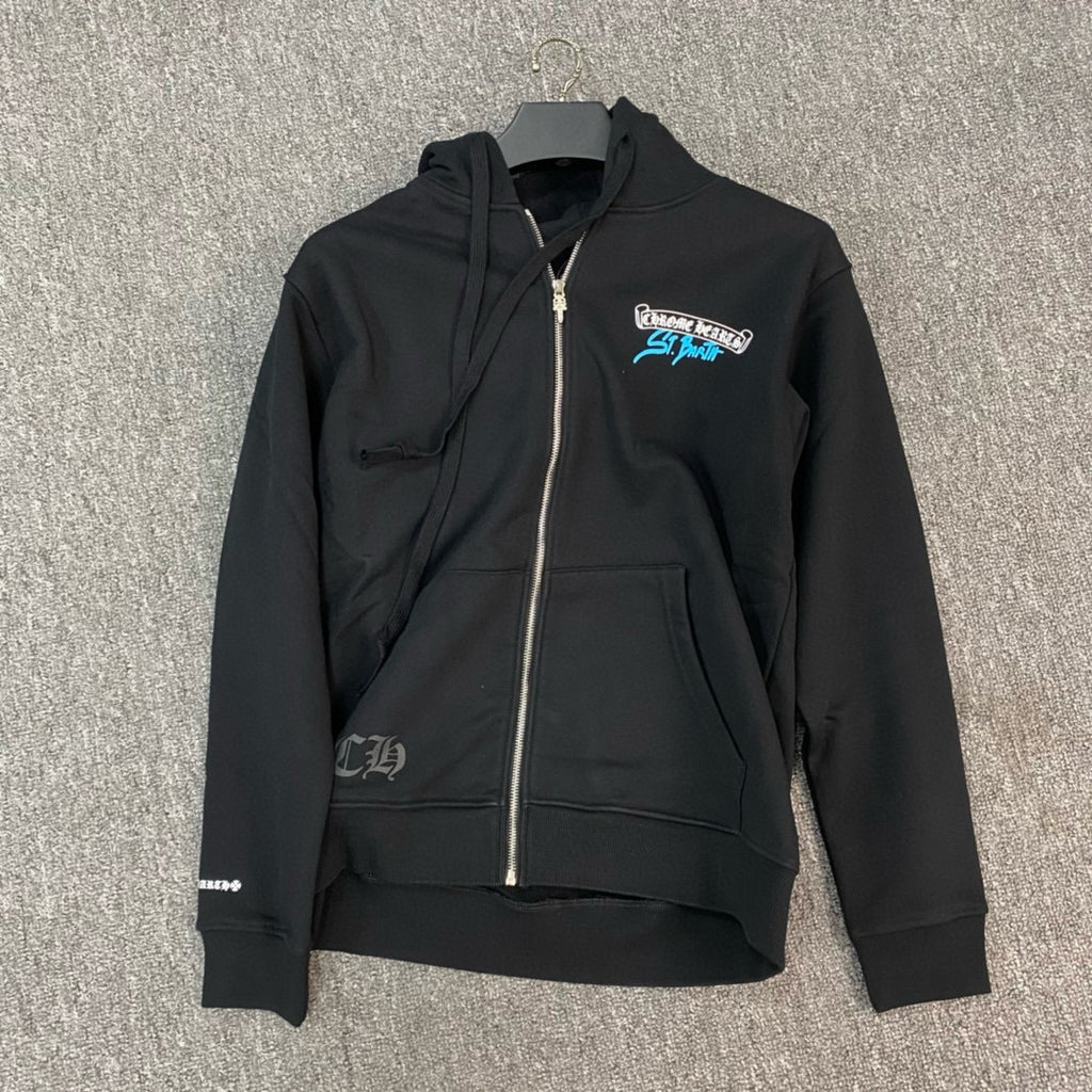 Sweat chrome noir SAINT BARTH BABY BLUE