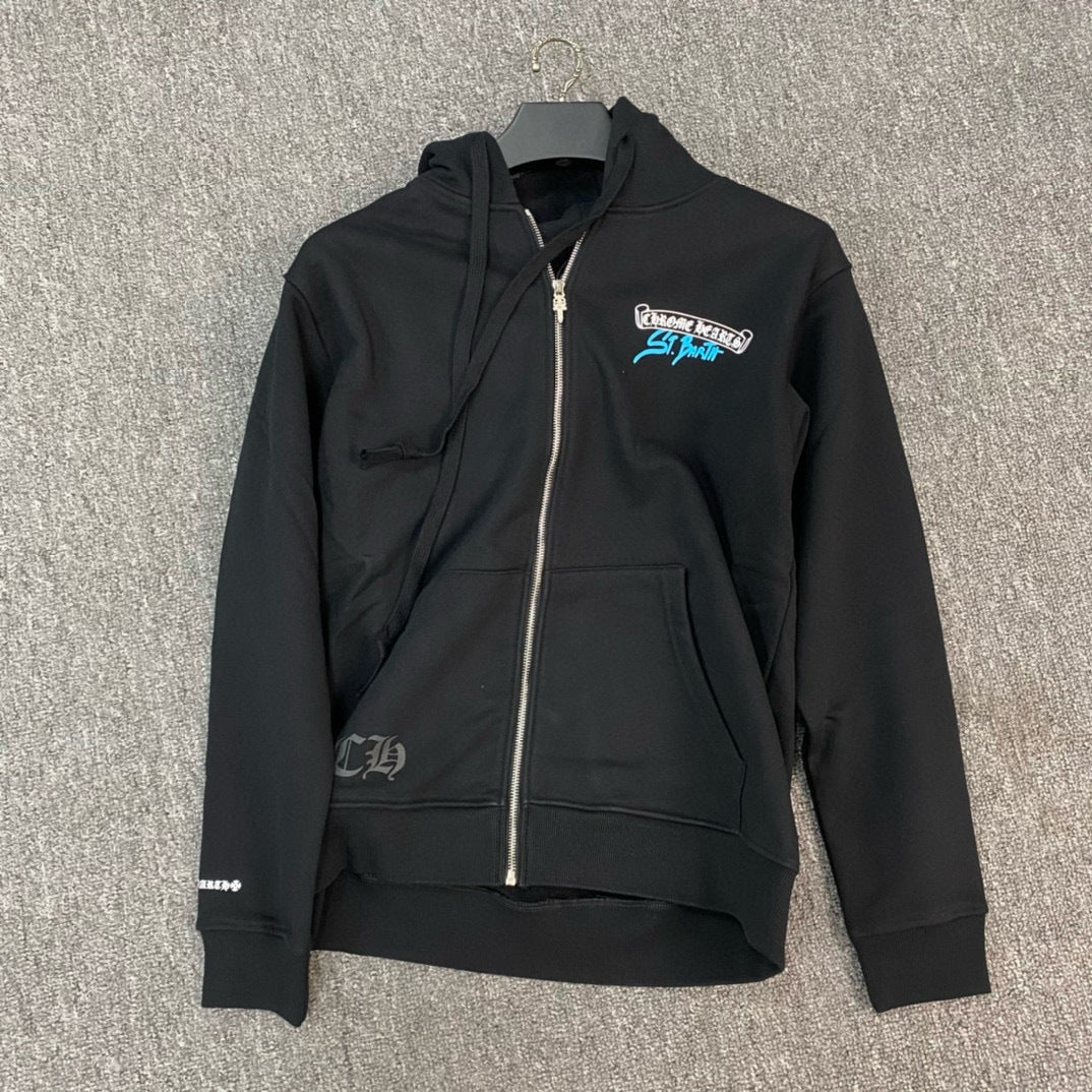 Sweat chrome noir SAINT BARTH BABY BLUE