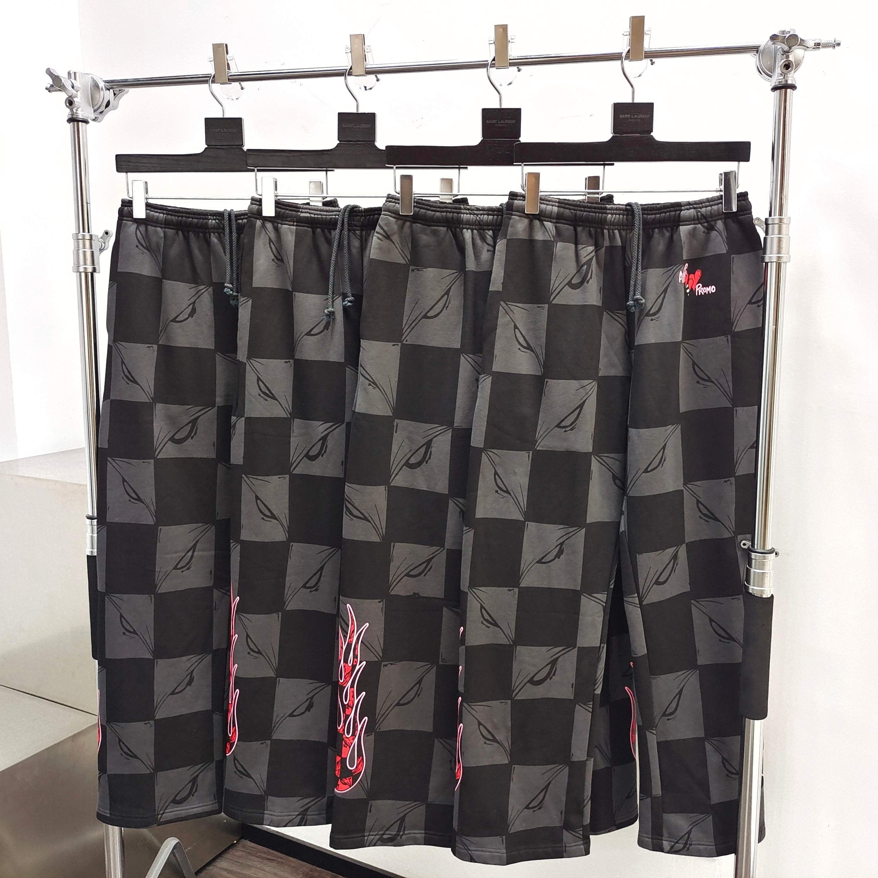 Pantalon Chrome Flamme à carreaux noir