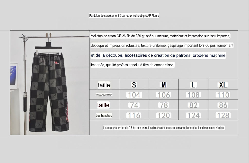 Pantalon Chrome Flamme à carreaux noir