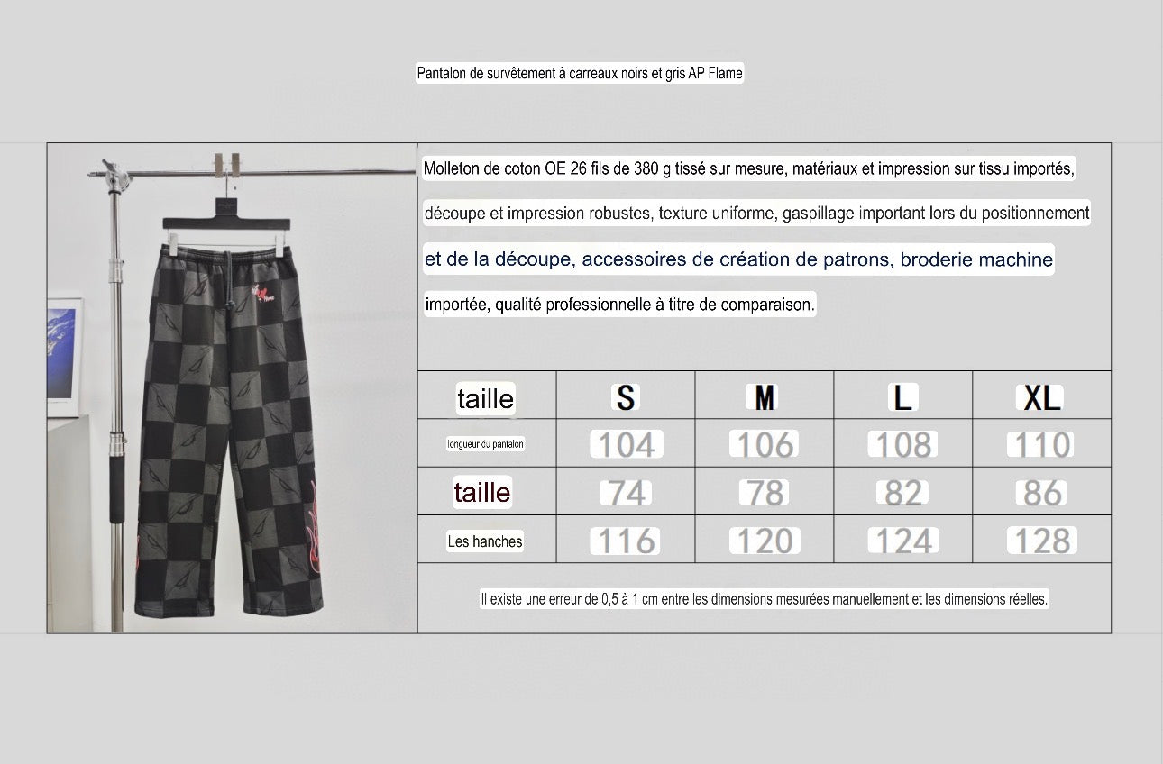 Pantalon Chrome Flamme à carreaux noir