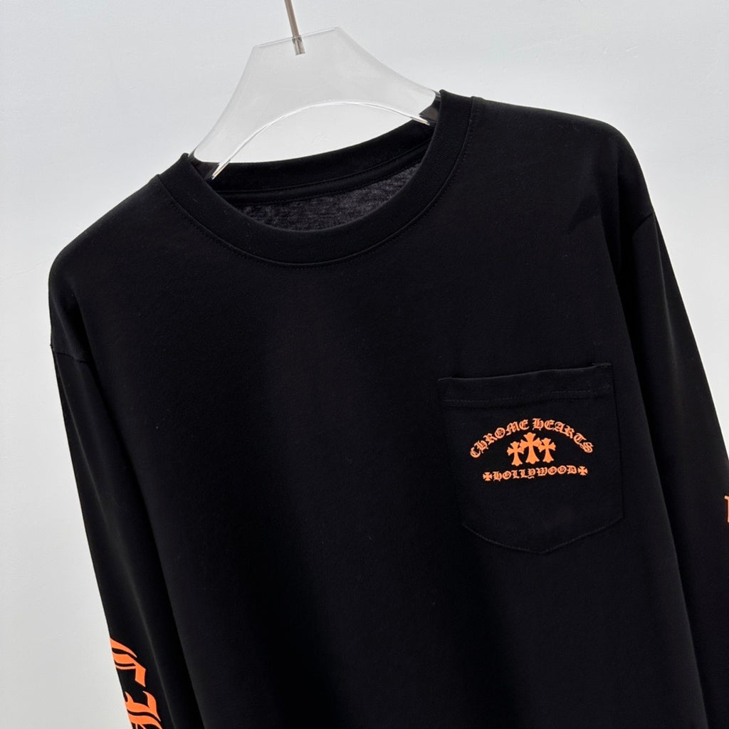 T shirt  Chrome Black / Orange  sleeve