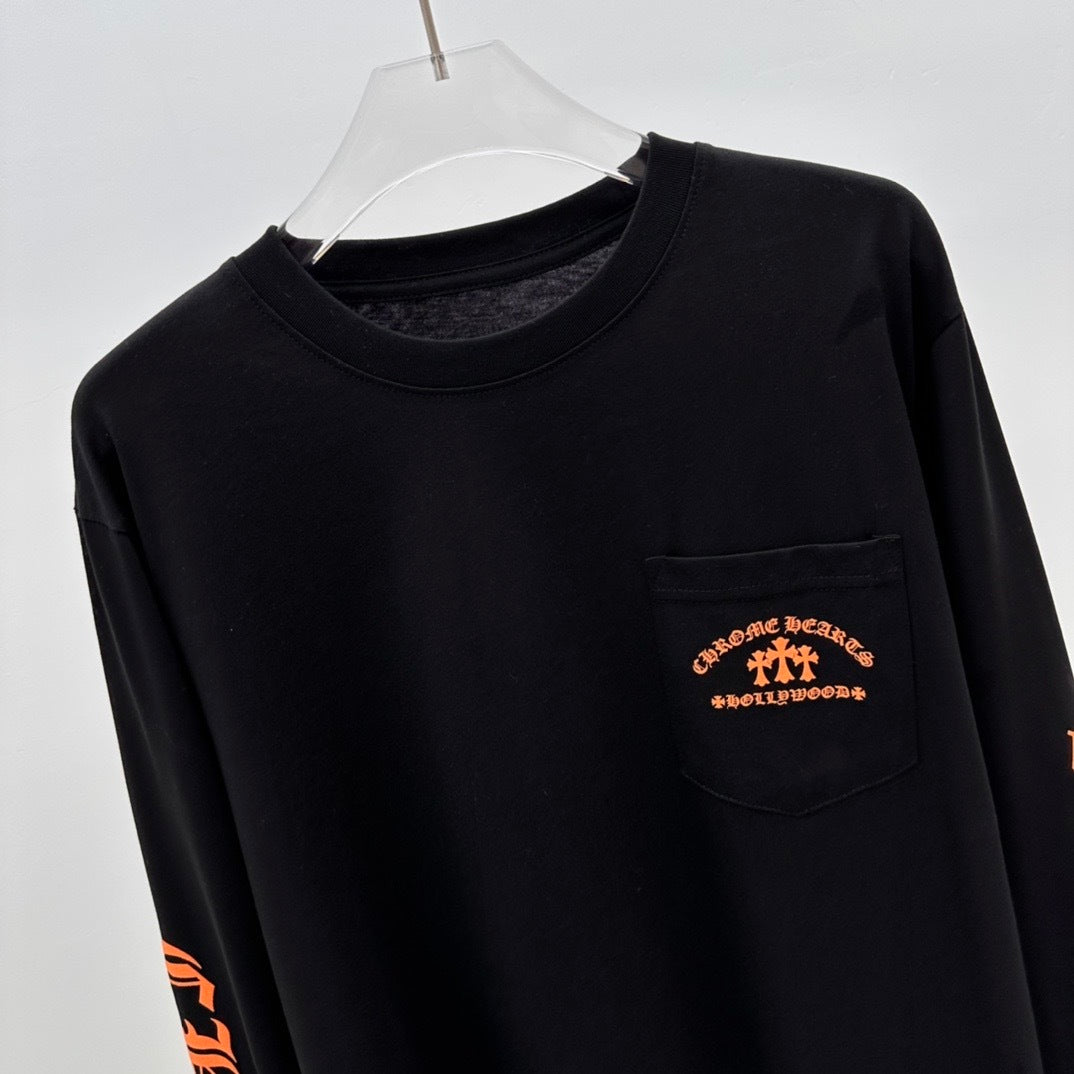 T shirt  Chrome Black / Orange  sleeve