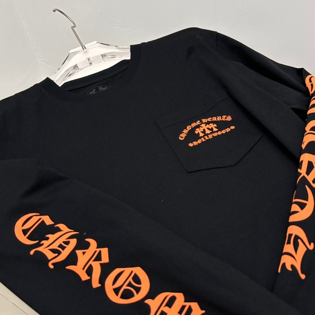 T shirt  Chrome Black / Orange  sleeve
