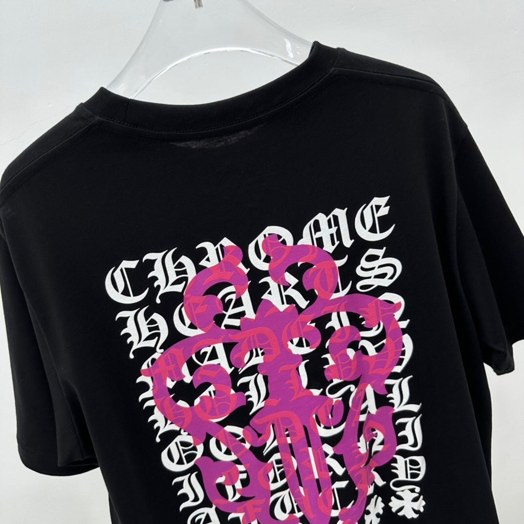 T shirt Chrome Logo Rose / Black
