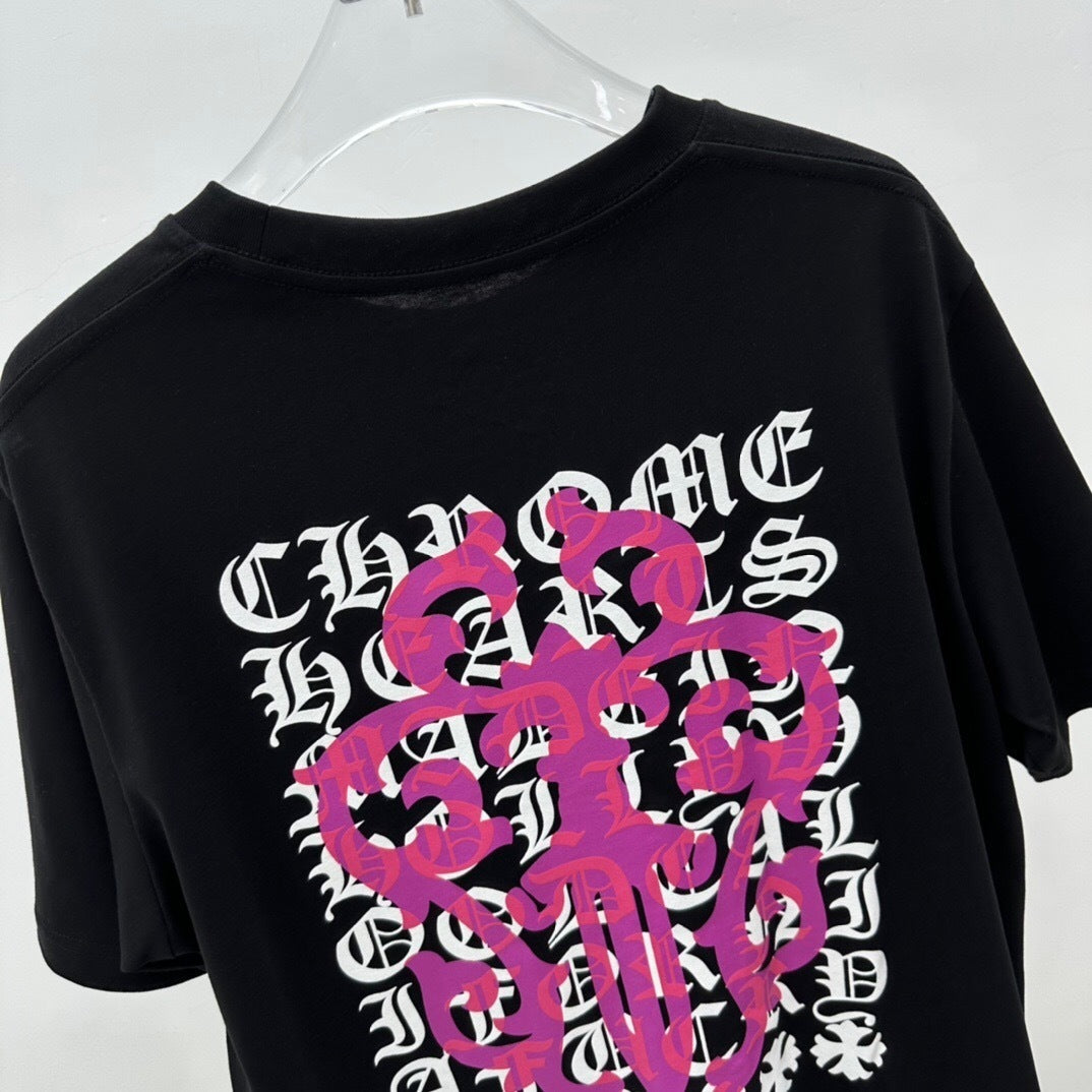 T shirt Chrome Logo Rose / Black