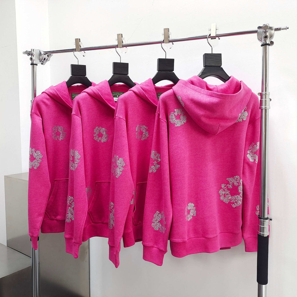 Sweat DENIM.T pink Grey Flowers