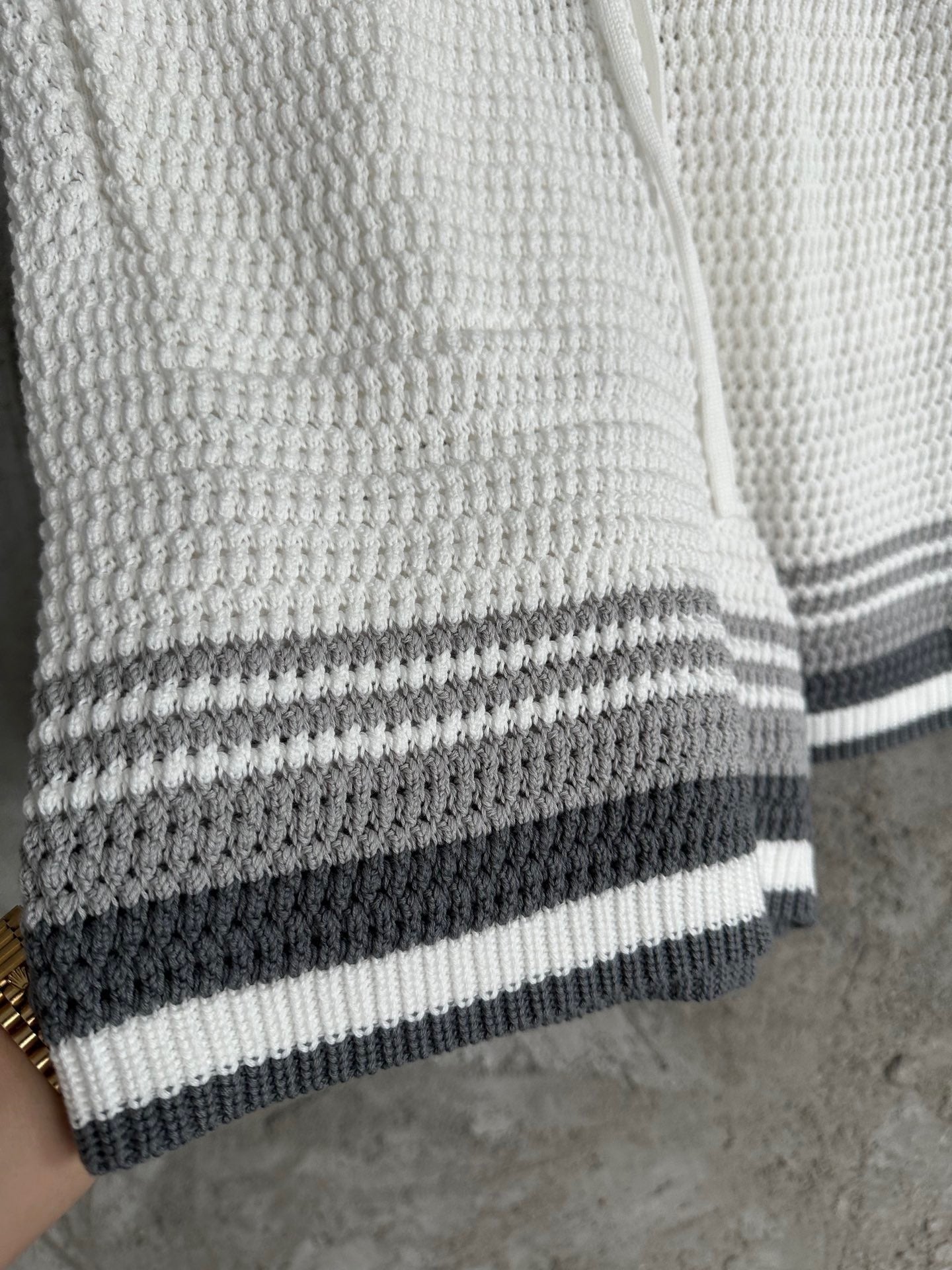 CASA B SHORT COTON CROCHETÉ GRIS NARDO