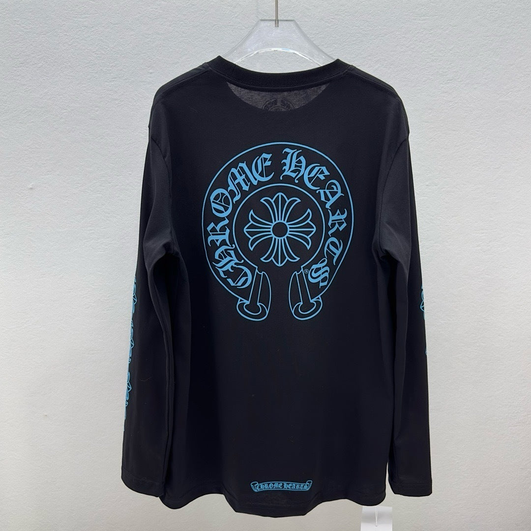 T shirt  Chrome Black Montaigne / BLUE long sleeve