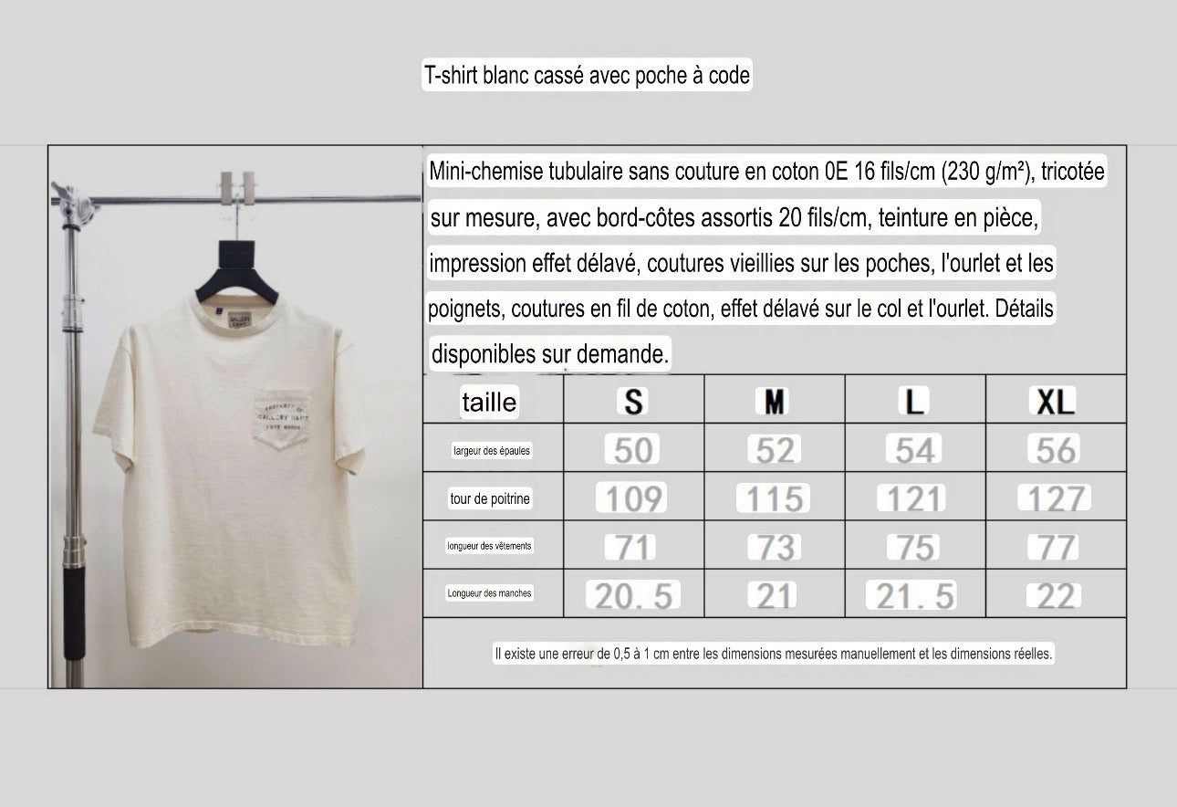 T shirt Gallery blanc cassé avec poche