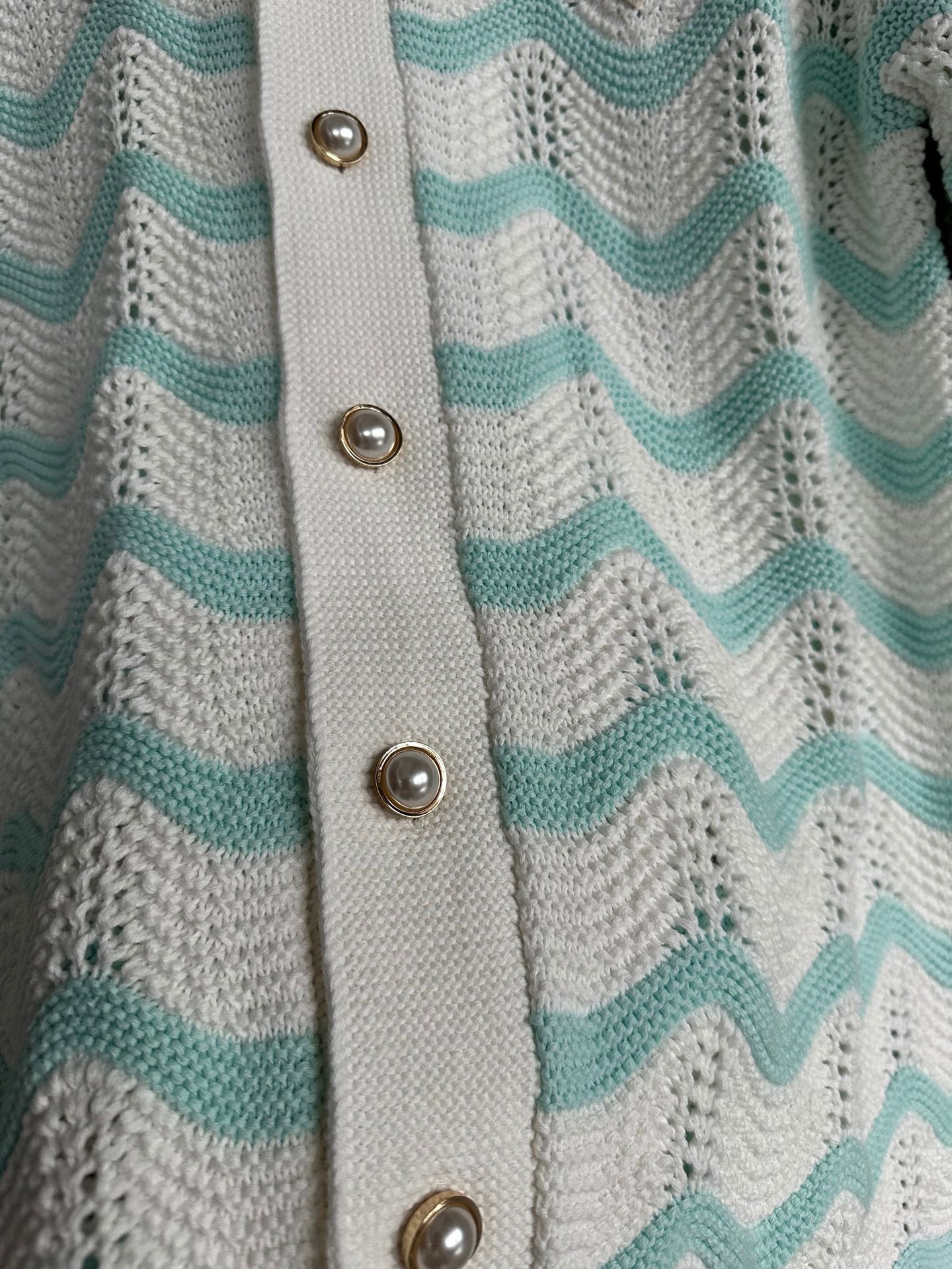 Casa B CHEMISE À MANCHES COURTES EN COTON CROCHETÉ GRADIENT WAVE