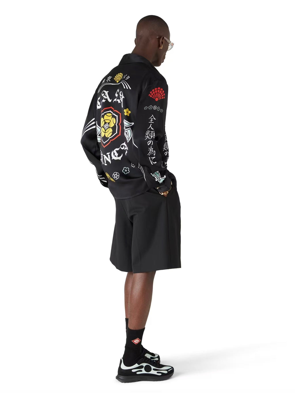 Casa B Chemise en soie Chinese Print