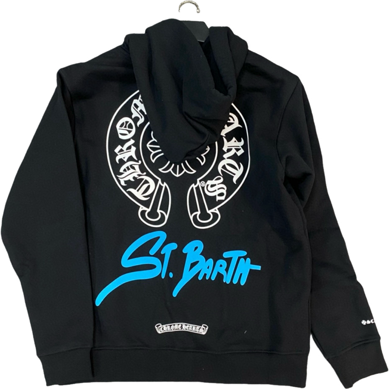Sweat chrome noir SAINT BARTH BABY BLUE