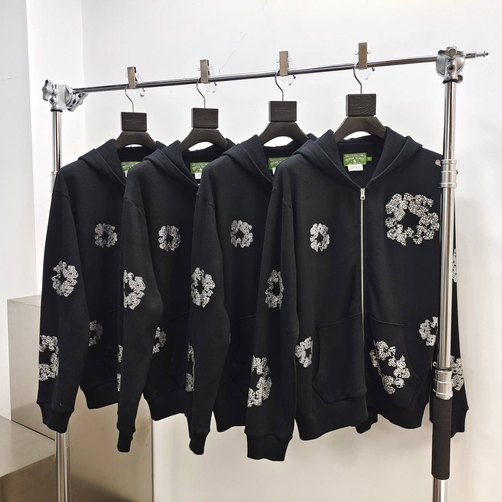 Gilet zippé D.tears black & white brillant