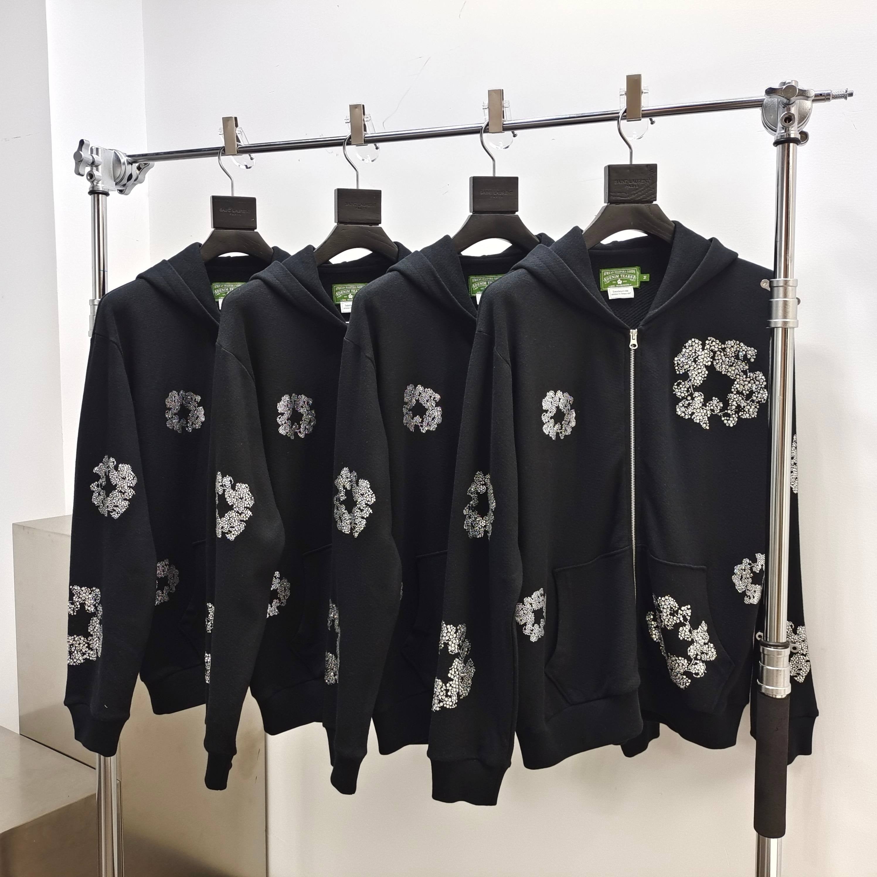 Gilet zippé D.tears black & white brillant