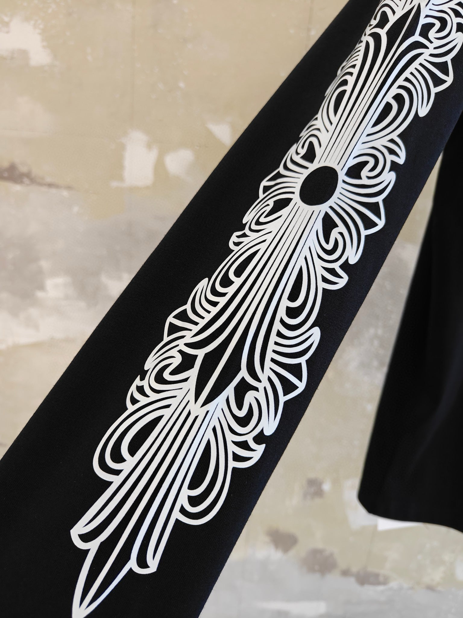 Long sleeves chrome black bouton argenté