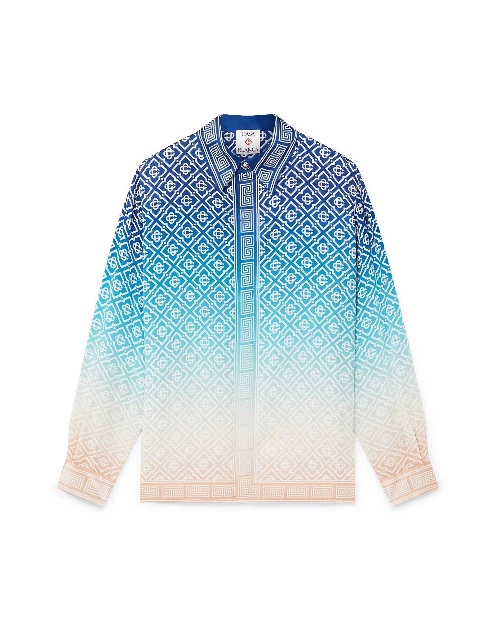 Casa B - Chemise en soie Jacquard Gradient