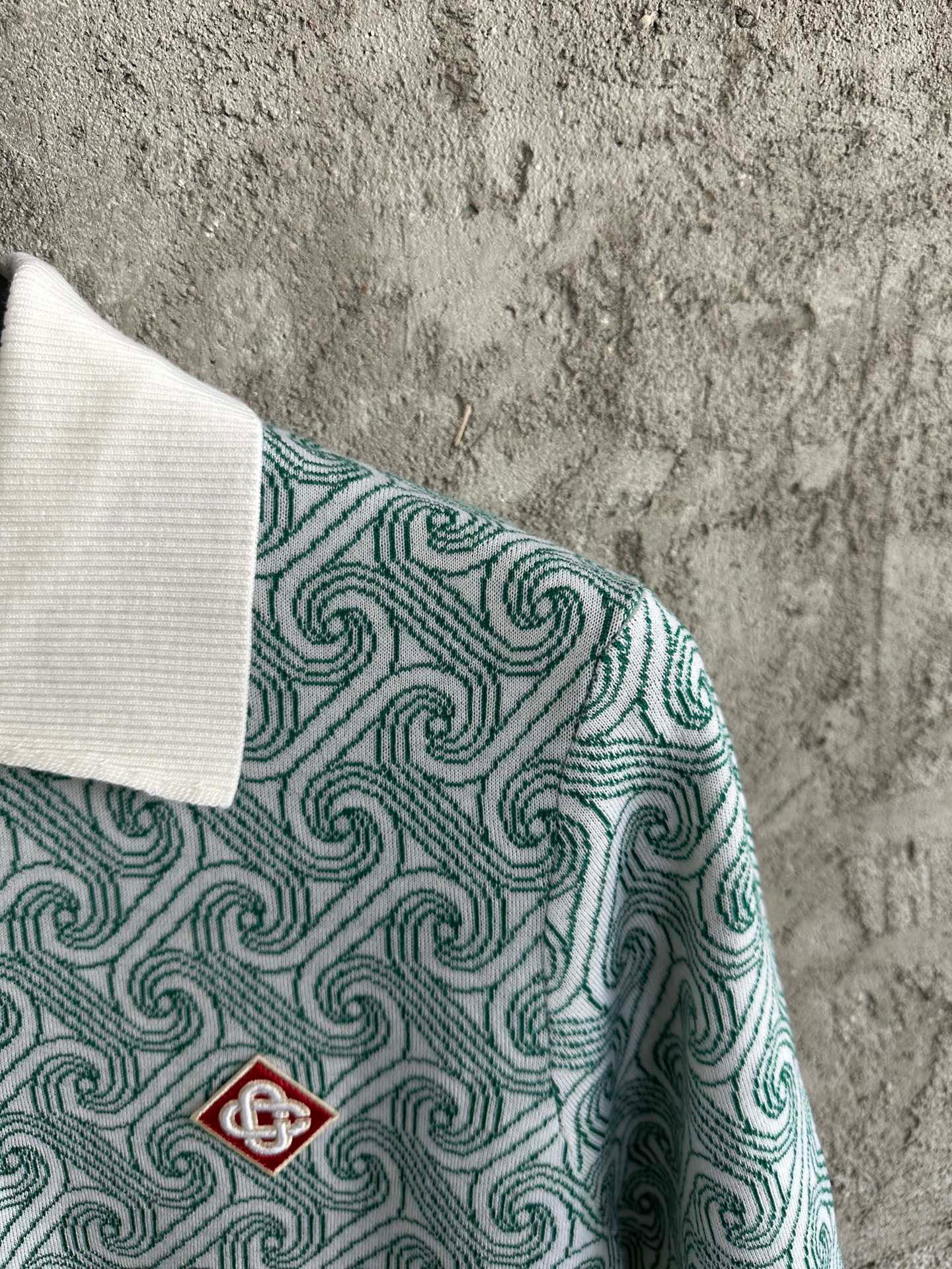 Casa B - Polo Jacquard Colonne verde
