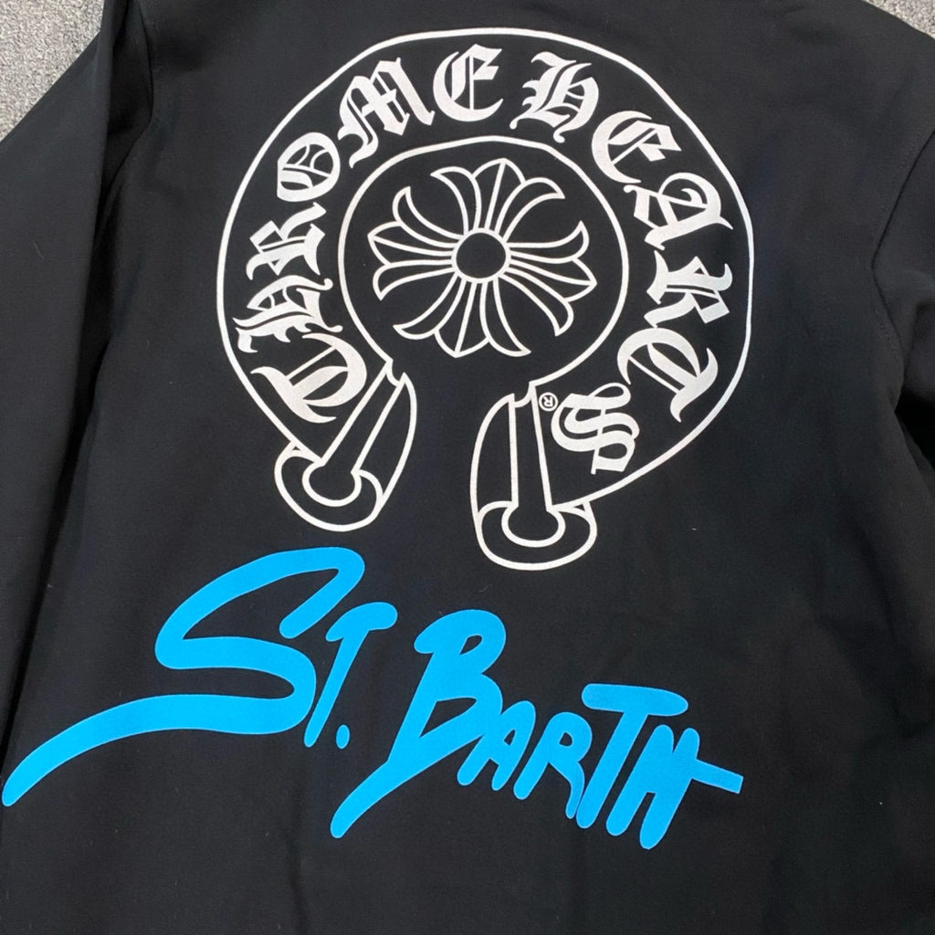 Sweat chrome noir SAINT BARTH BABY BLUE