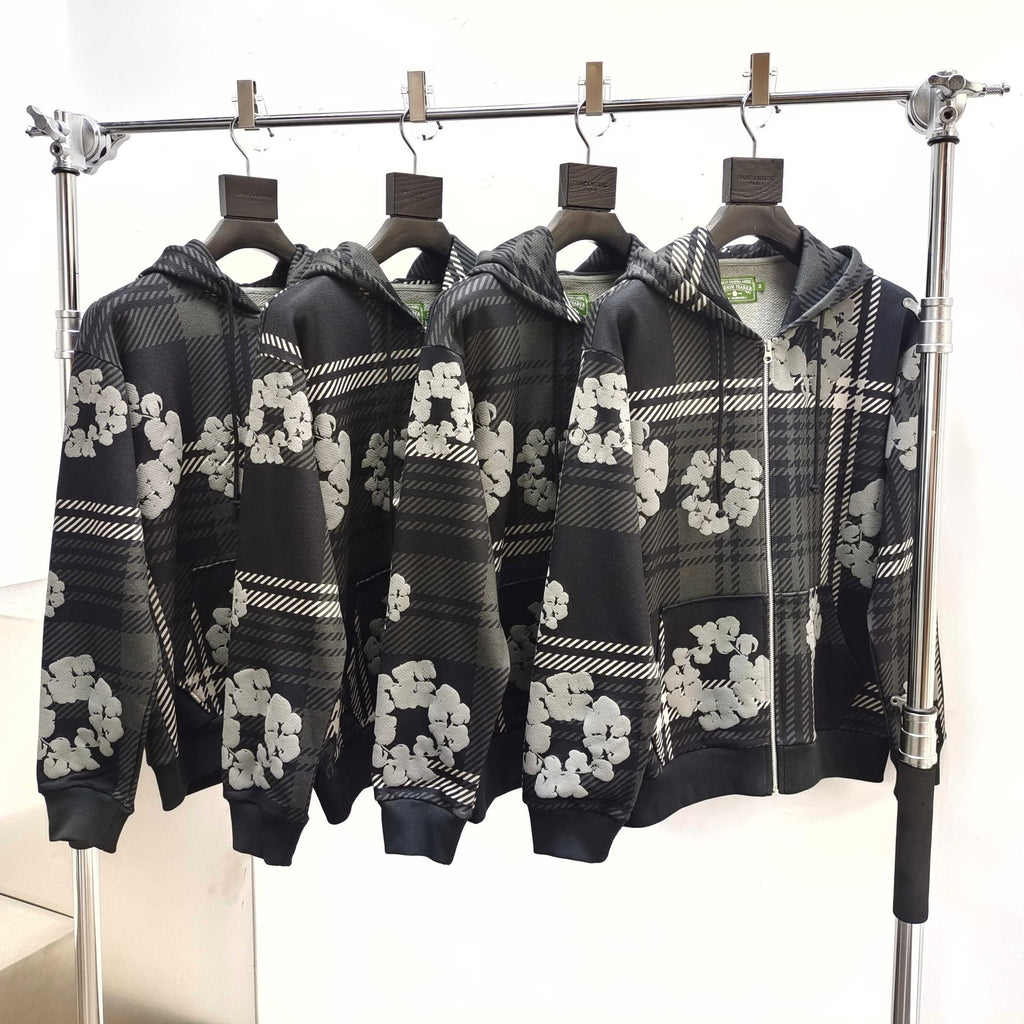 Pull Zippé à motif DT TEARS NOIR