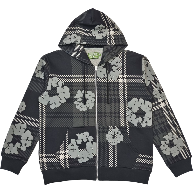 Pull Zippé à motif DT TEARS NOIR