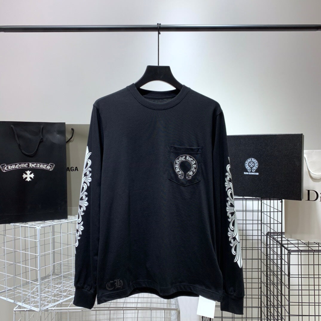 T shirt Chrome Black long sleeve
