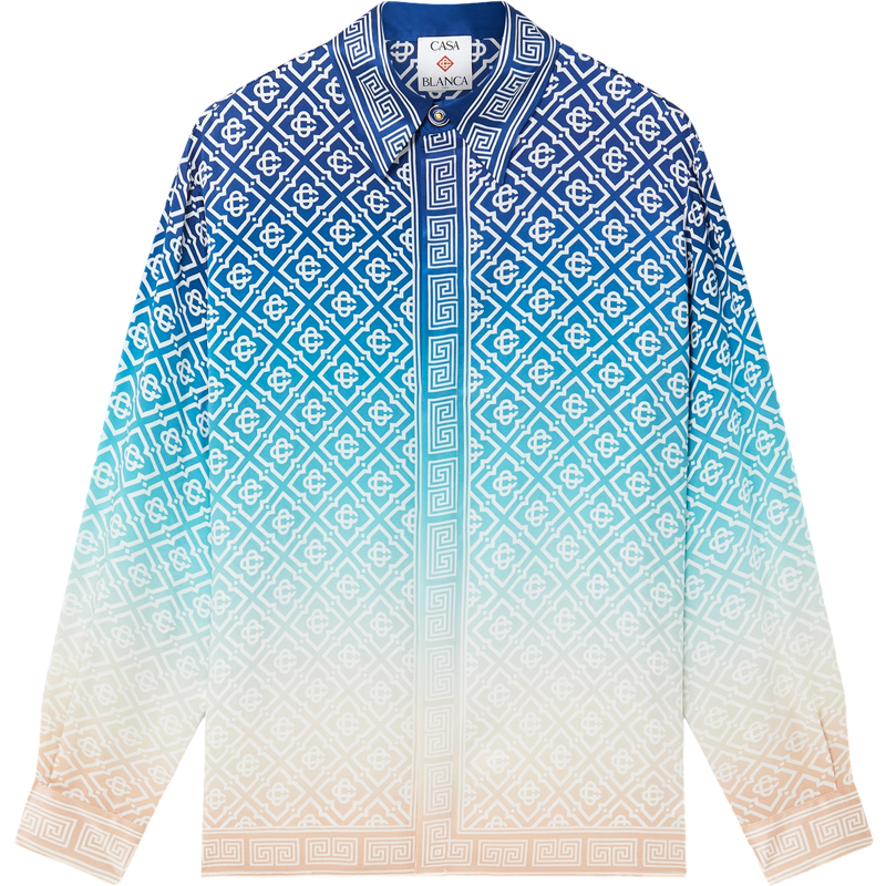Casa B - Chemise en soie Jacquard Gradient