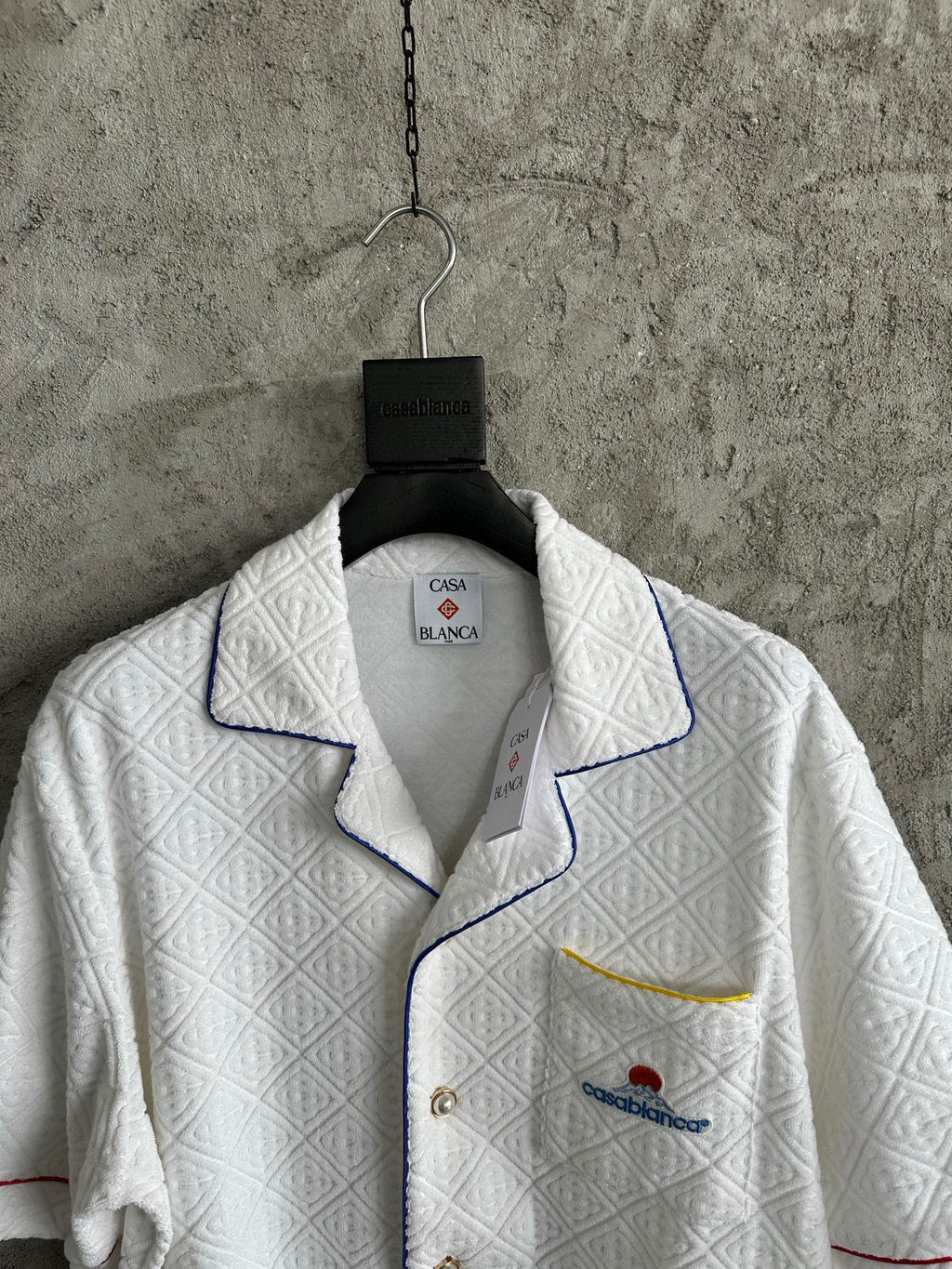 Casa B CHEMISE À MANCHES COURTE BLANCHE TISSU MONOGRAM