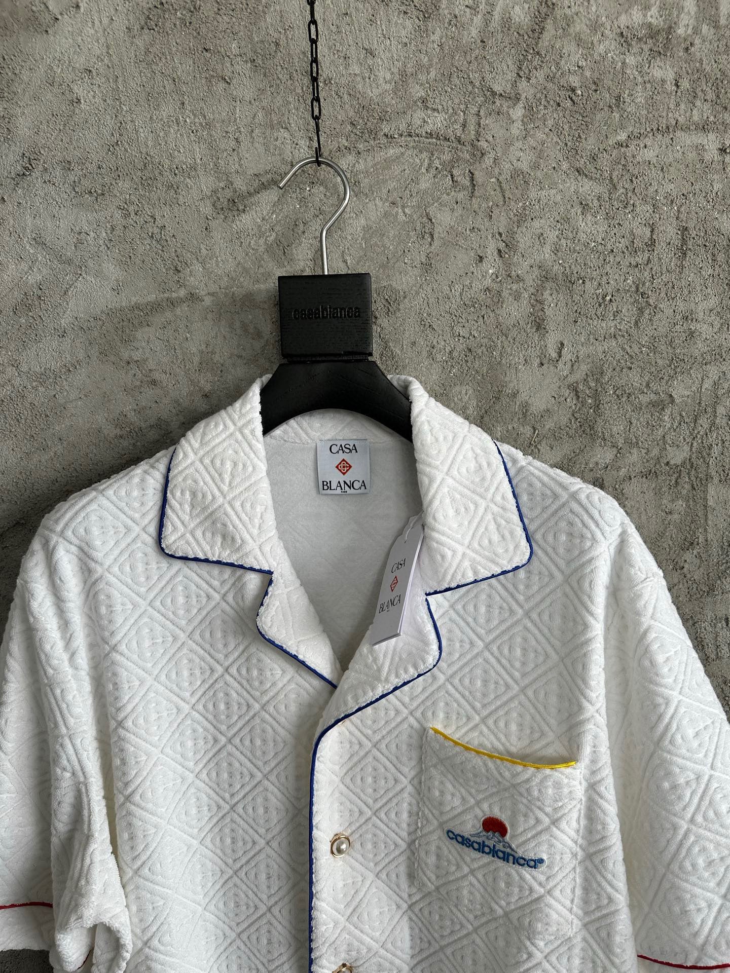 Casa B CHEMISE À MANCHES COURTE BLANCHE TISSU MONOGRAM