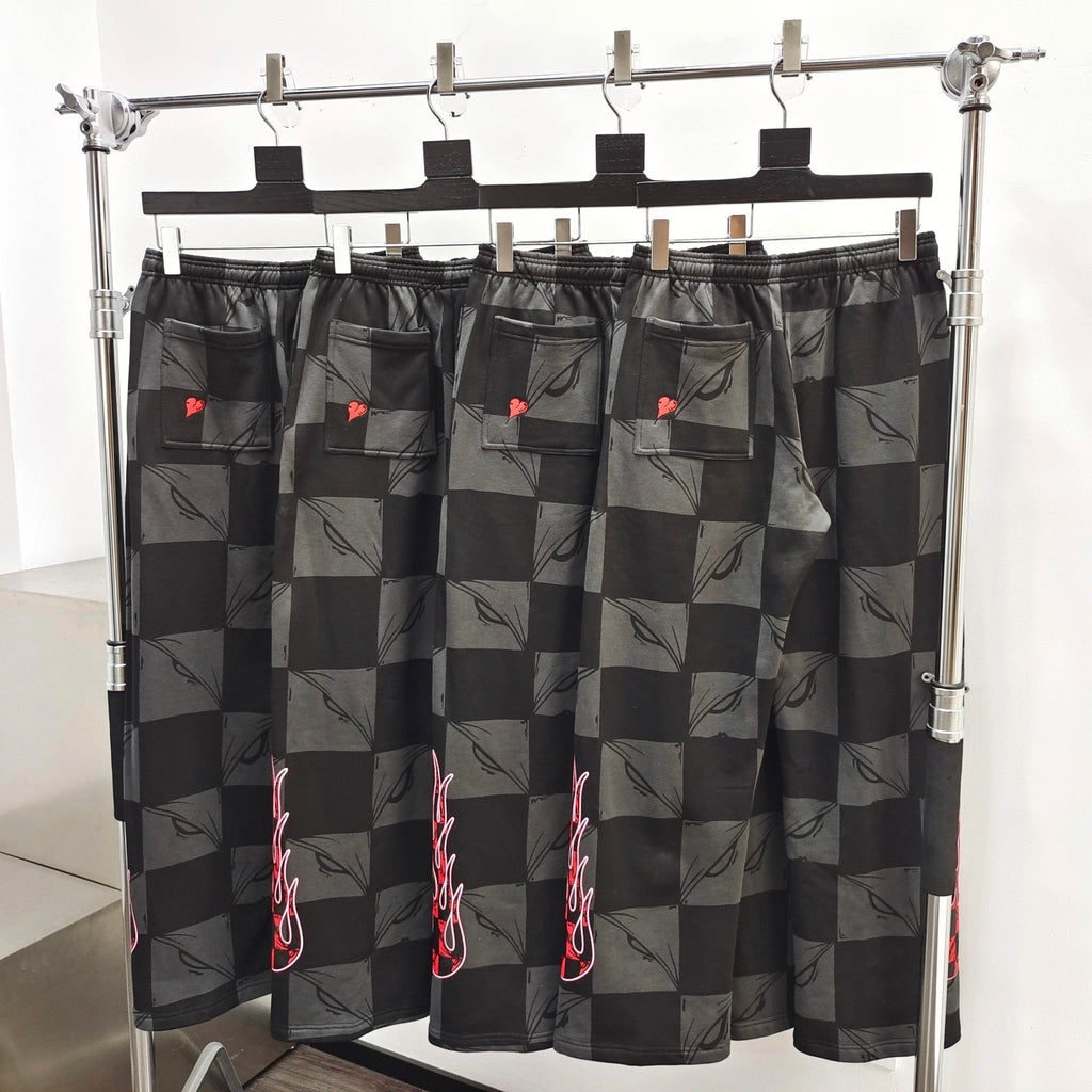 Pantalon Chrome Flamme à carreaux noir
