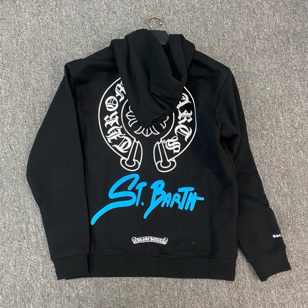 Sweat chrome noir SAINT BARTH BABY BLUE
