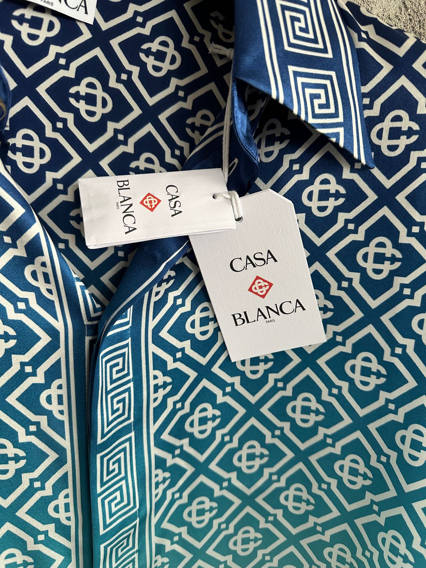 Casa B - Chemise en soie Jacquard Gradient