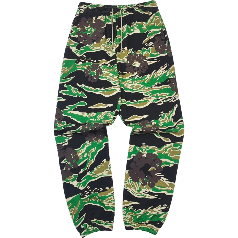 Pantalon Denim.Trs Green flowers military
