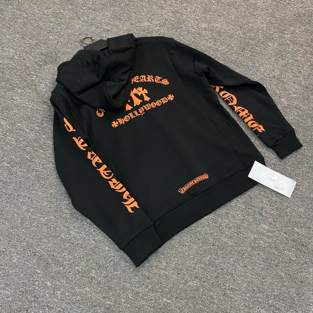 Sweat chrome noir / Orange Citrouille