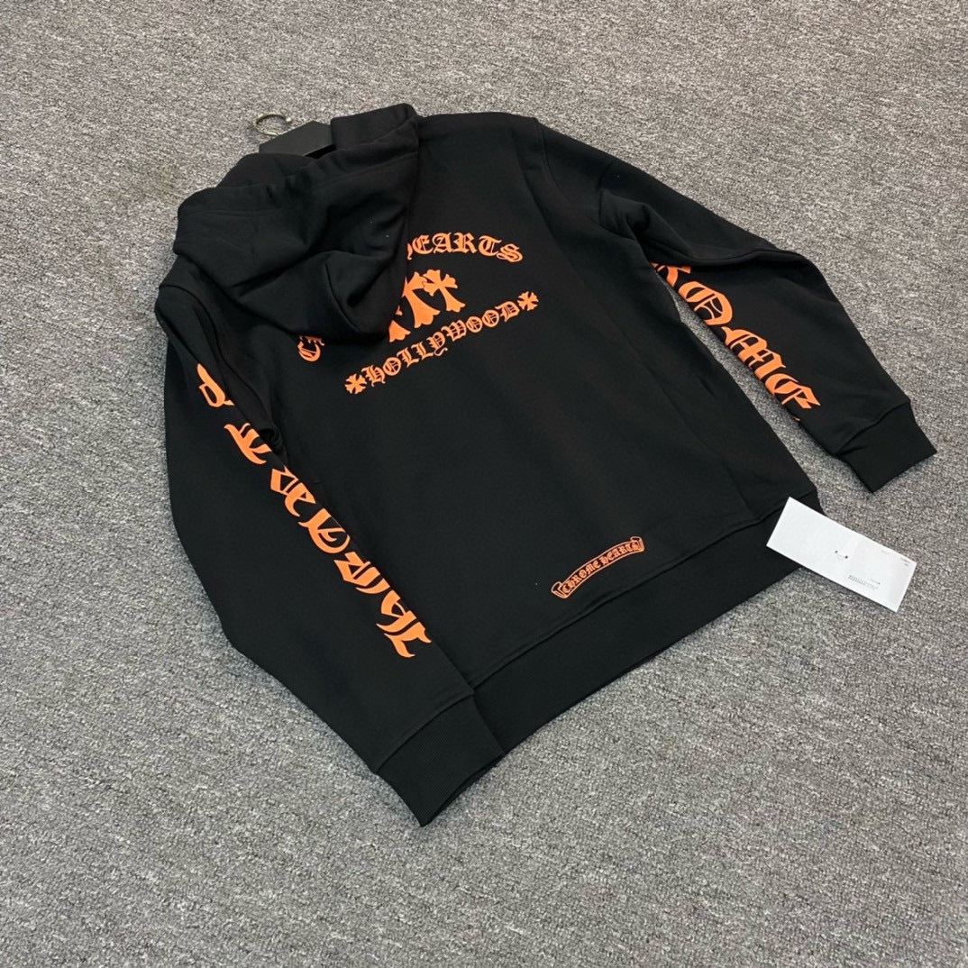 Sweat chrome noir / Orange Citrouille