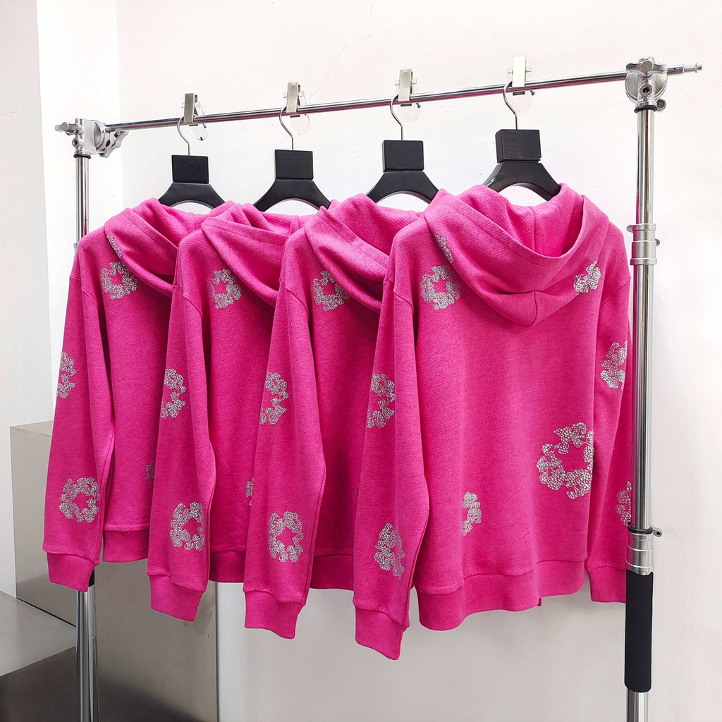 Sweat DENIM.T pink Grey Flowers