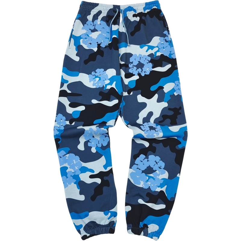 Pantalon Denim.Trs Blue  flowers military