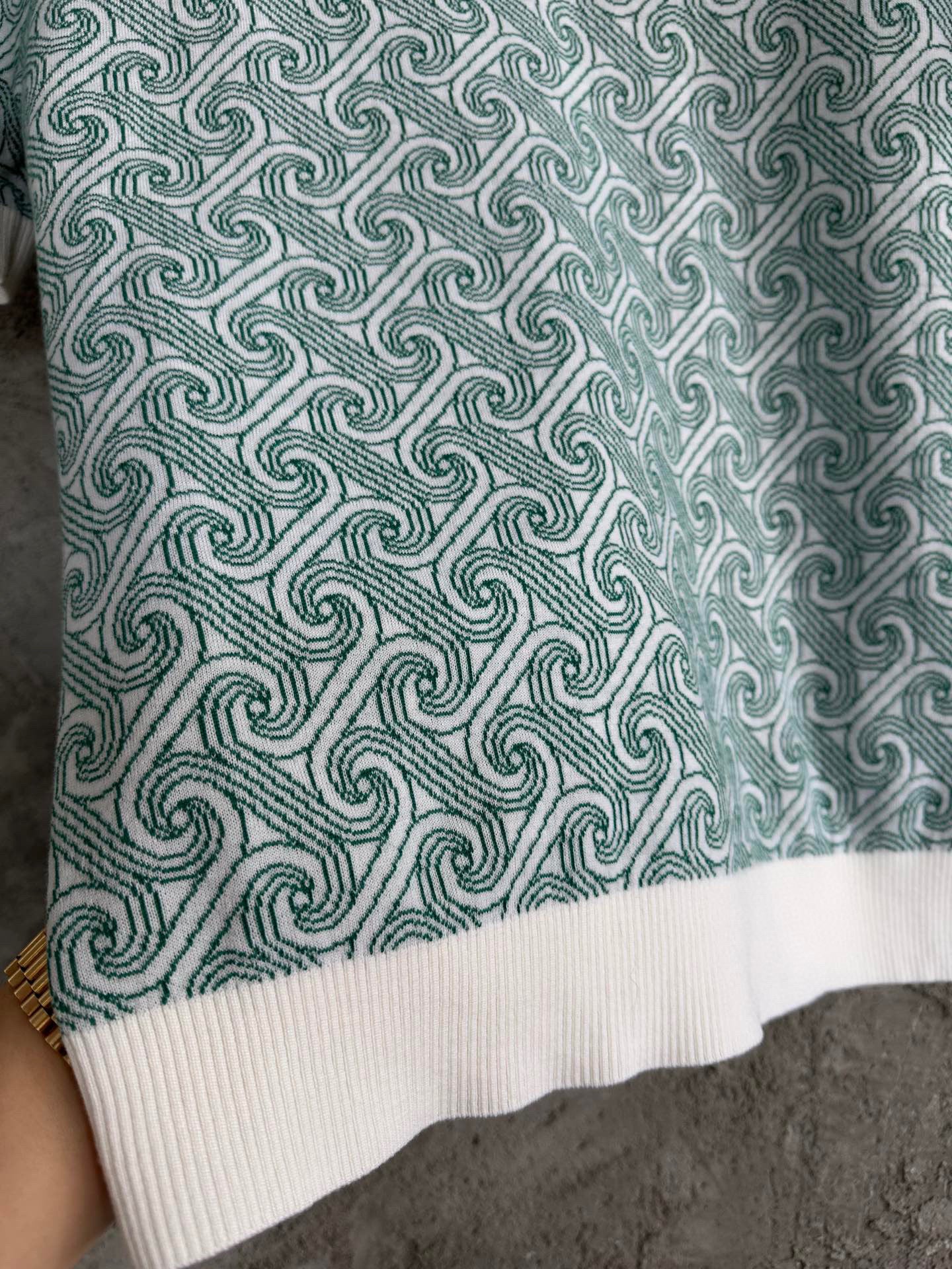 Casa B - Polo Jacquard Colonne verde