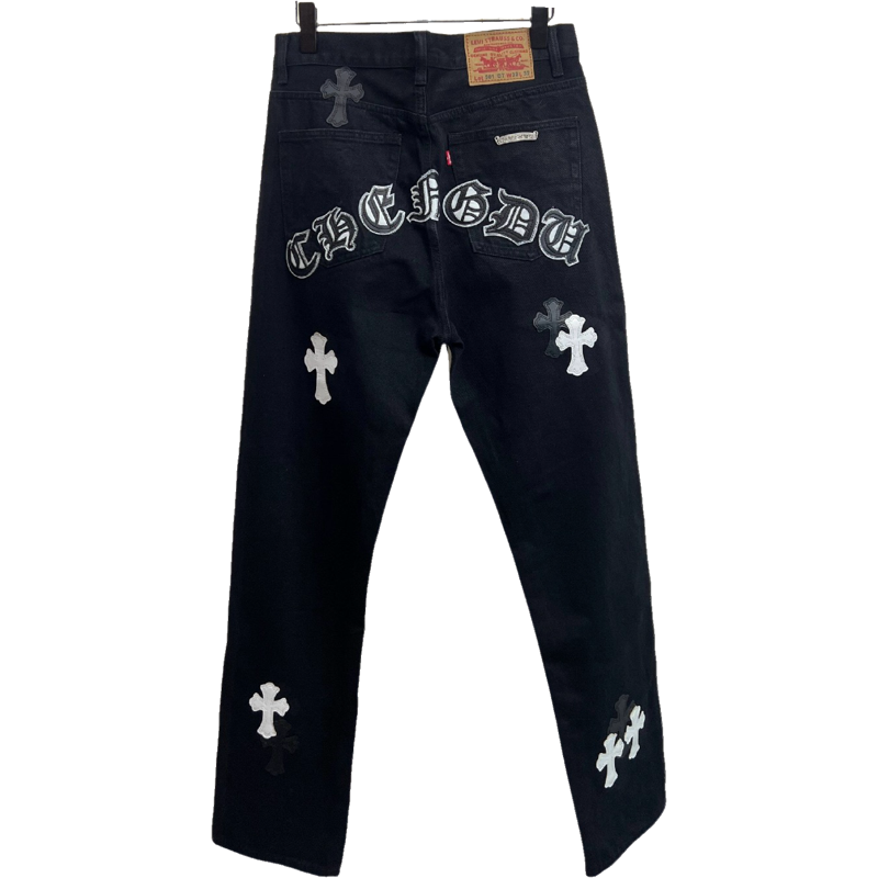 Jean Black Chrome croix blanche