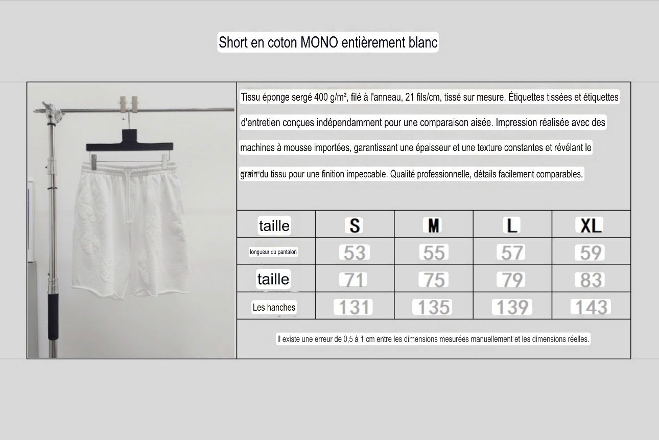 Short Denim.Trs coton entièrement Blanco