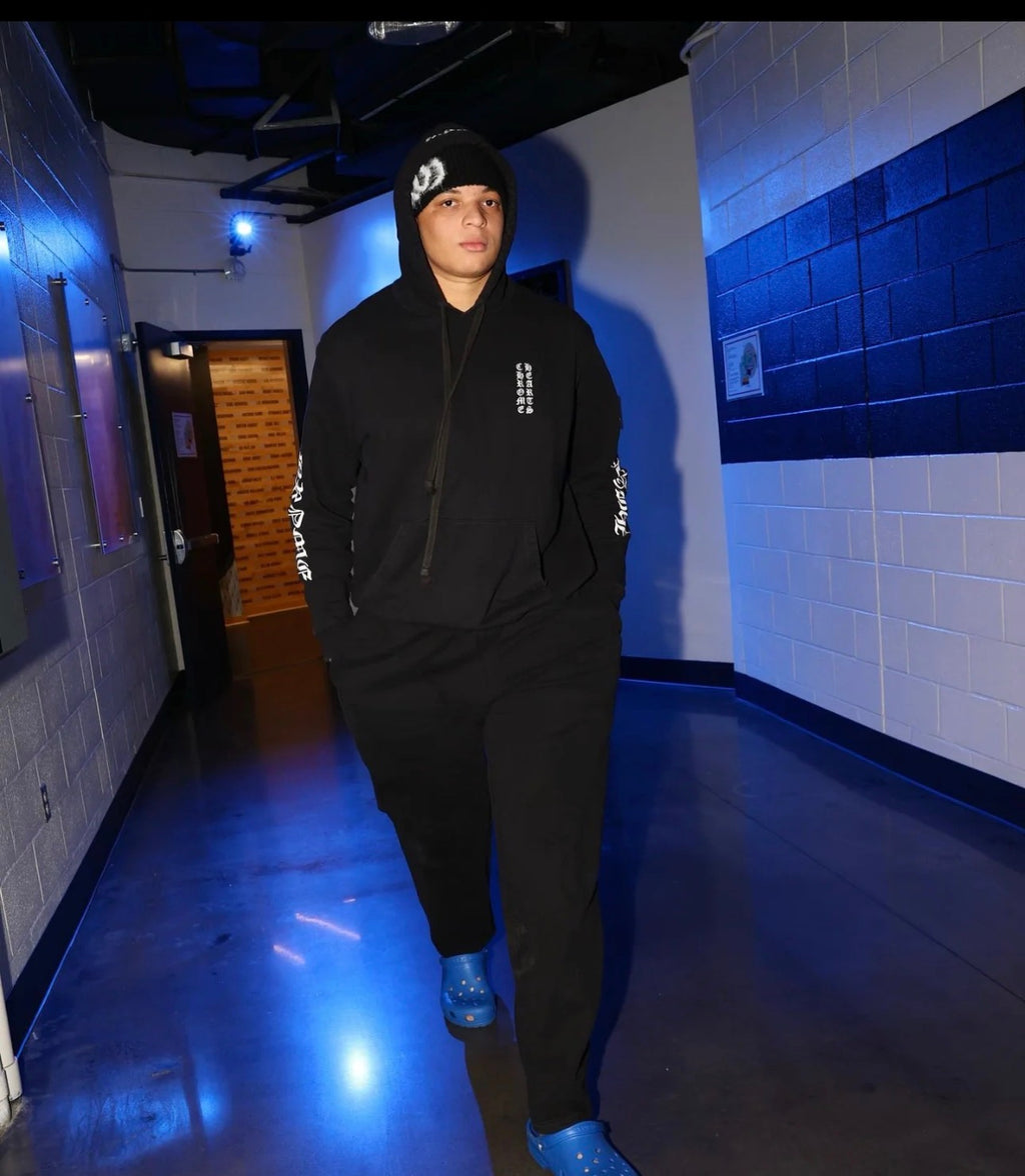 Chrome Hrts Vertical Logo Sweat à capuche Noir