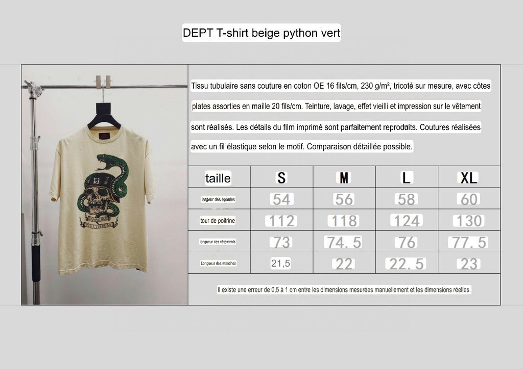 T shirt Beige Was-Was Python Green