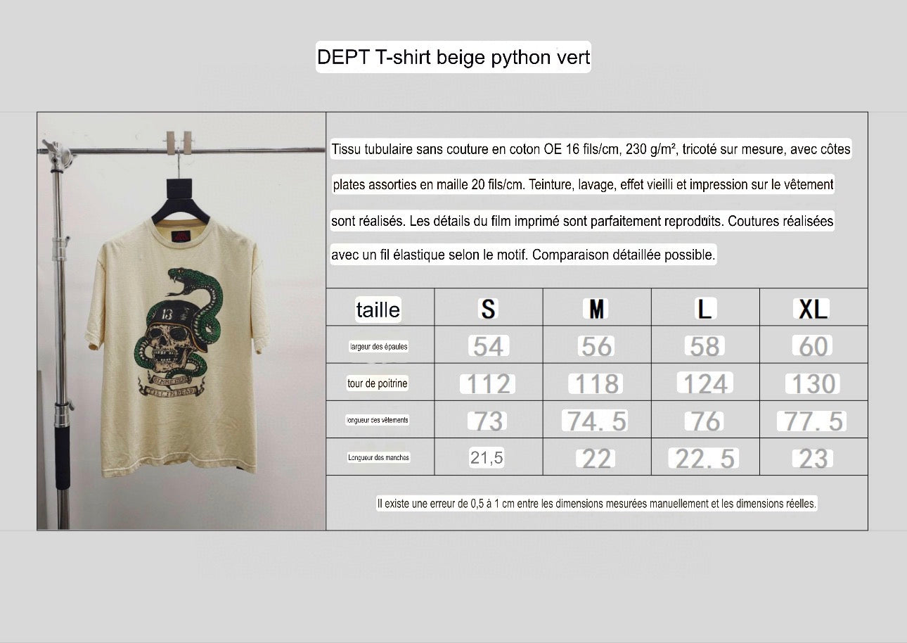 T shirt Beige Was-Was Python Green