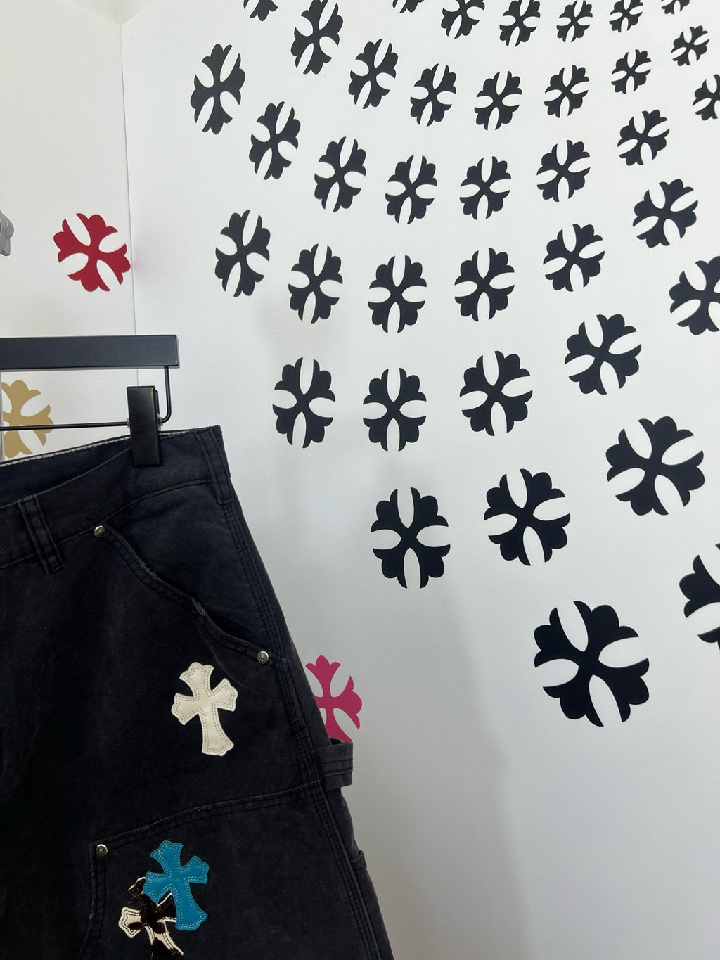 Short Jean Chrome noir / bleu