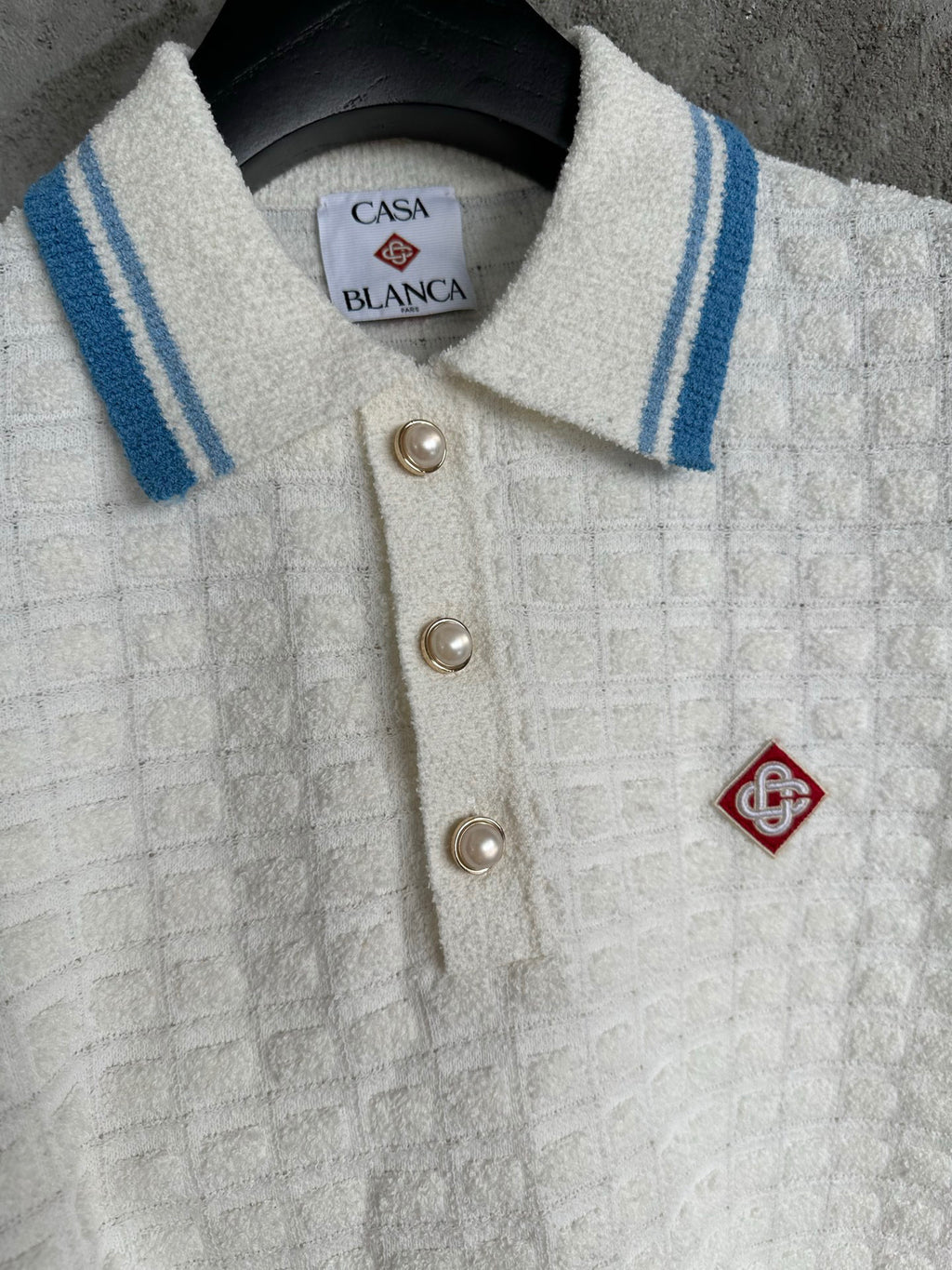 Polo Casa B / Baby blue appliqué à boucle